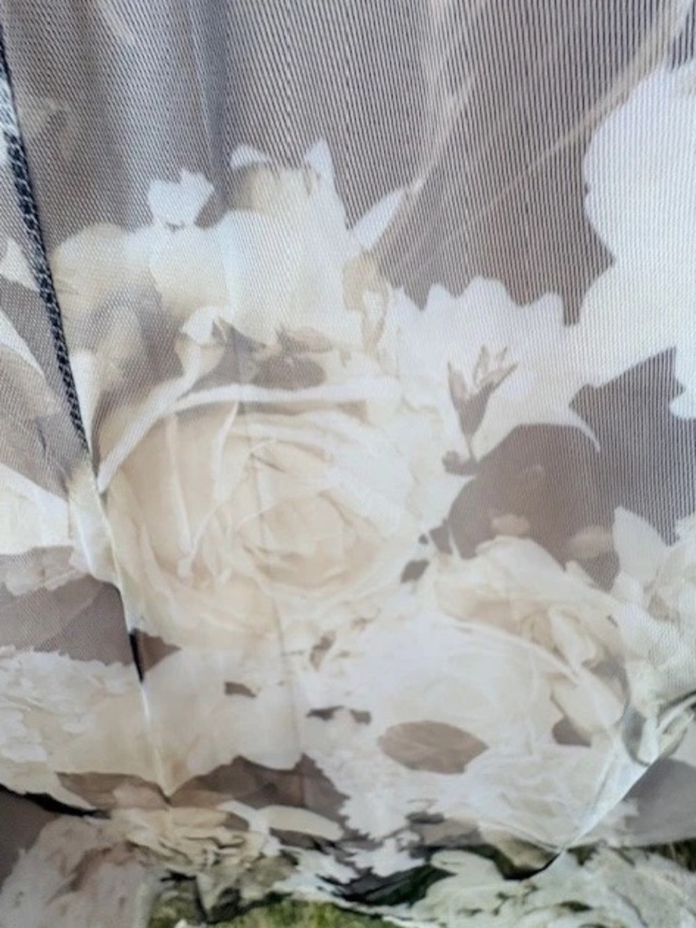 NWOT Tulle Evening Dress Beige/Taupe/sepia Floral Print Sequins Detail, sz PS - Picture 3 of 16